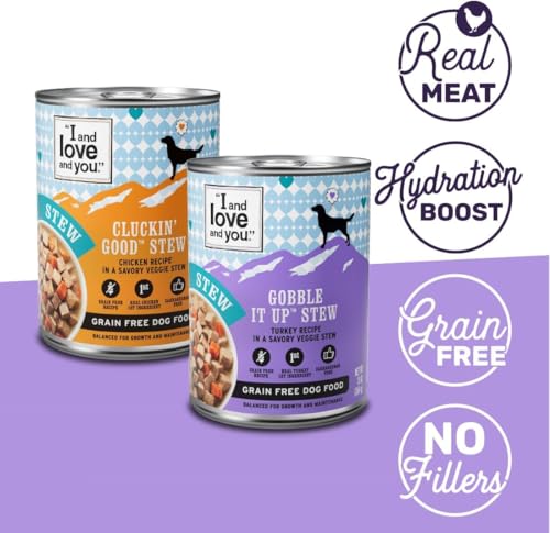 I and love and you Dry Dog Food Lamb + Bison - High Protein, Real Meat, Prebiotics + Probiotics, 11lb Bag + Wet Dog Food Flew The Coop Variety - Chicken + Turkey, Grain Free, Filler Free 13oz can, 6pk