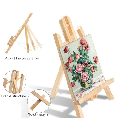 Image of AROIC 72 PCS Professional Painting Set with Easels, 6 PCS Wood Easels,6 Packs of 60 Brushes with Nylon Brush Head and 6 pcs Palettes, Painting Supplies kit for Kids & Adults to Paint Party.