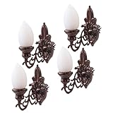 iplusmile 4 Stück Dekorative Lampe aus Moos drinnen Modell Wandleuchte landschaft wandleuchte Miniaturwandlampe Puppenhaus-Wohnzimmerleuchte Mini-Wandlampen Abs Dark Brown