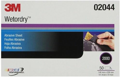 3M Hoja abrasiva Wetordry 401Q, 02044, 2000, 5 12 in x 9 in, 50 hojas por caja