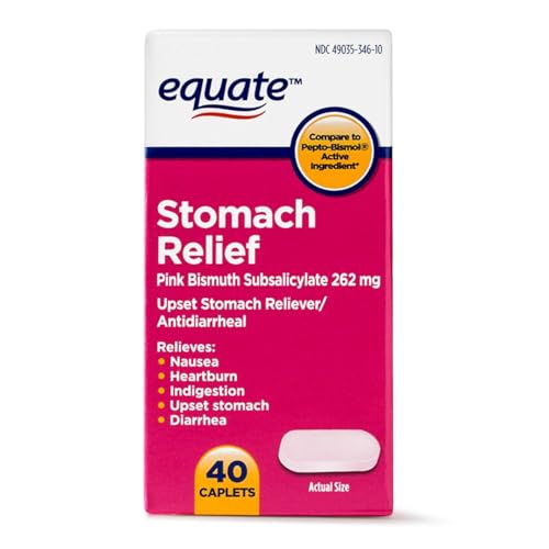 MedRite Bismuth Subsalicylate 262mg, Upset Stomach Relief Caplets, Multi-Symptom Relief, Compare to the Active Ingredient in Over-the-Counter Medication