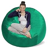 Sofa Sack Bean Bag Chair - Plush, Ultra Soft - Memory Foam Bean Bag Chair with Microsuede Cover - Stuffed Foam Filled Furniture and Accessories for Dorm Room 5 Feet - Aqua Marine