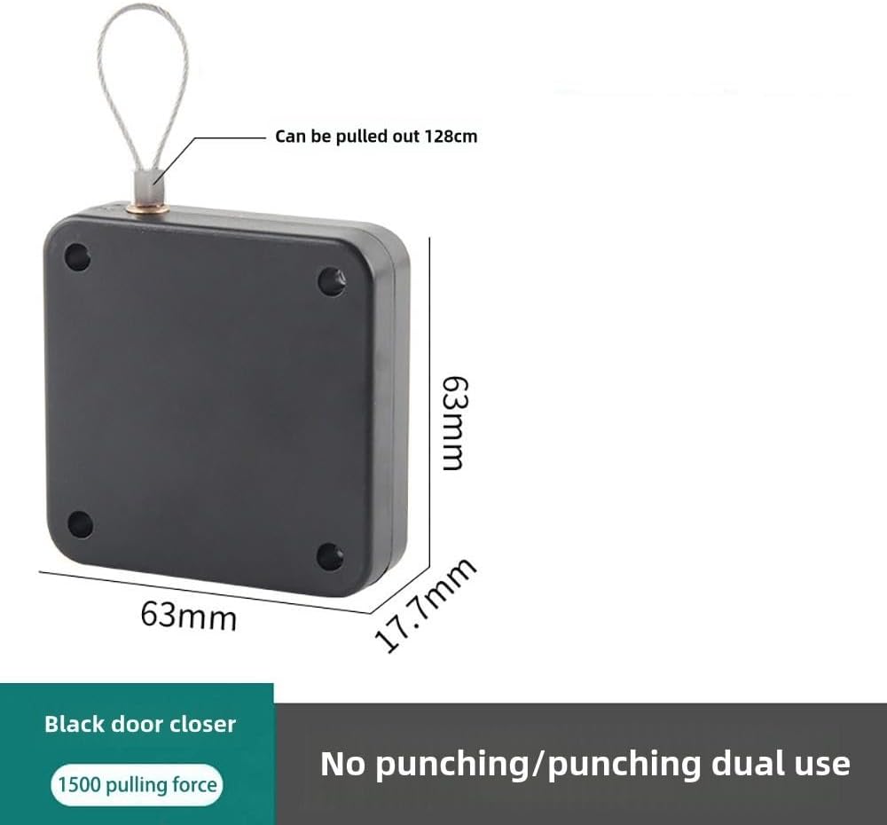 Door Closer Automatic Induction Thickened Pull Rope Closing Device Punch-Free Telescopic Sliding Door(1500)