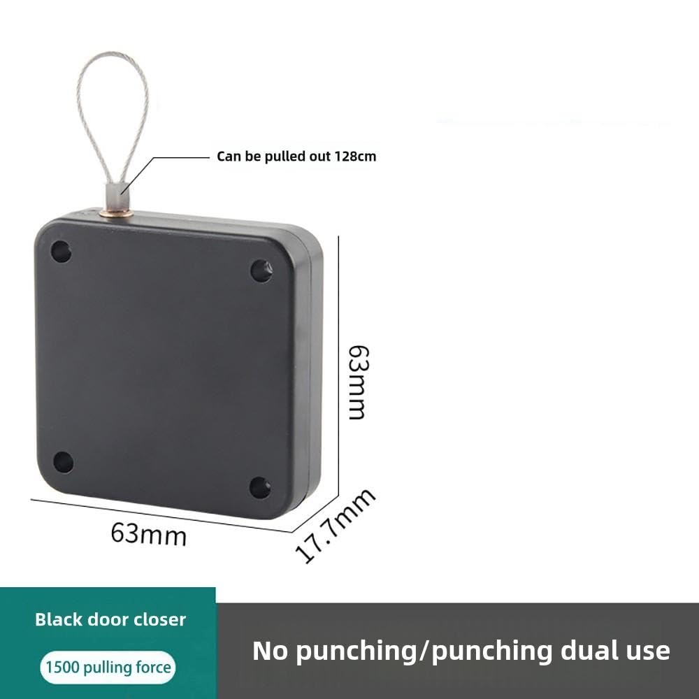 Door Closer Automatic Induction Thickened Pull Rope Closing Device Punch-Free Telescopic Sliding Door(1500)