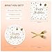 75PCS Happy Birthday Paper Plates - 7 Inch White Gold Dot Paper Plates and 6.5 Inch Napkins with 6.3 Inch Forks Disposable Tableware Set for Birthday Party Decorations, Serves 25