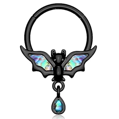 Melighting Glow in The Dark Septum Ring 16g Helix Pendiente con gota colgante cartílago Hoop septum Piercing Daith Conch Piercing Joyería para Halloween, 16g, Concha de acero inoxidable | Ya disponible en tu tienda friki favorita! En mundofriki.es!