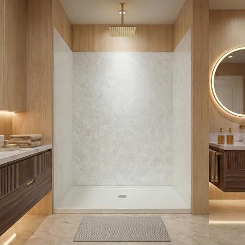 LarWorks Shower Wall Panels Surround Kit, 96' H x 60' W x 36' D, 3-Piece