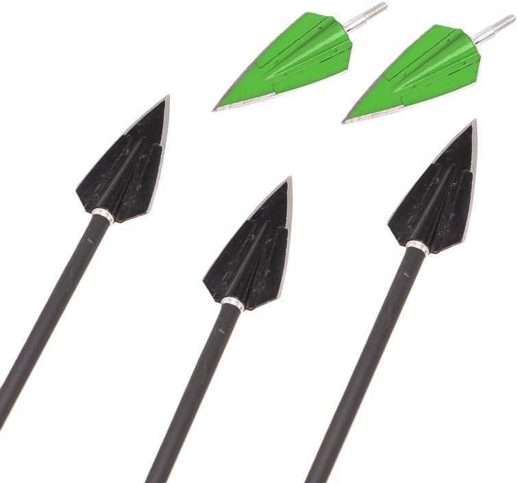 10pcs Hunting Arrowheads Shaft Archery Blade Broadheads Target Arrow Tip Bow Hunting Glue in Point Edged Alloy Steel