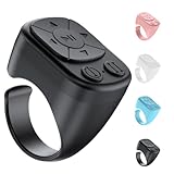 Fingertip Wireless Bluetooth Remote Control, 2026 New Automatic Rechargeable Bluetooth Scroller Ring, Upgrade Remote App Control Page Turner for Phones Scrolling Ring Page Turner (Black)
