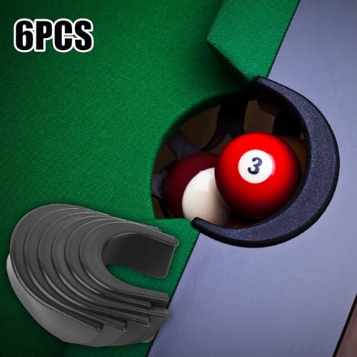 Acouto Billardtaschen Pool, 6-teiliges Billardtisch-Lochtaschen-Gummieinlagen-Zubehörset, Tischtascheneinlagen