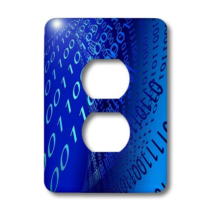 Code binaire cache interrupteur bleu 3dRose lsp_100449_6 pour bureau geek