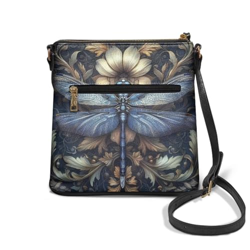 Image of Leather Women Crossbody Hobo Bag Satchel Purse Handbag with Adjustable Shoulder Strap and Zipper Pockets