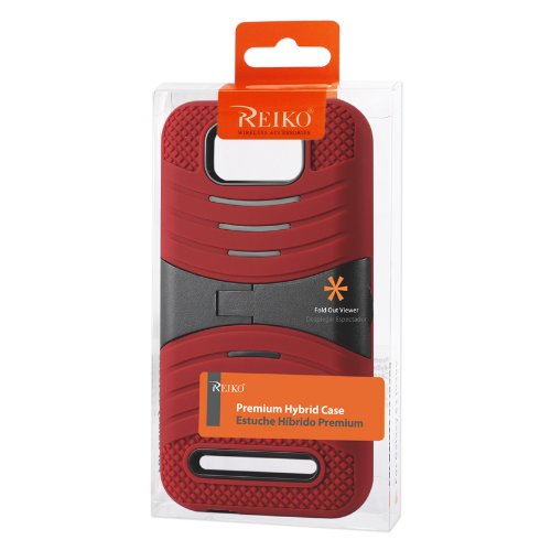 Reiko Silicon Case And Protector Cover With New Kickstand For Blu Studio 5.5 D610A - Retail Packaging - Red/Black #TOP4