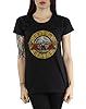 Guns N Roses Women's Vintage Bullet Logo T-Shirt Medium Black #3