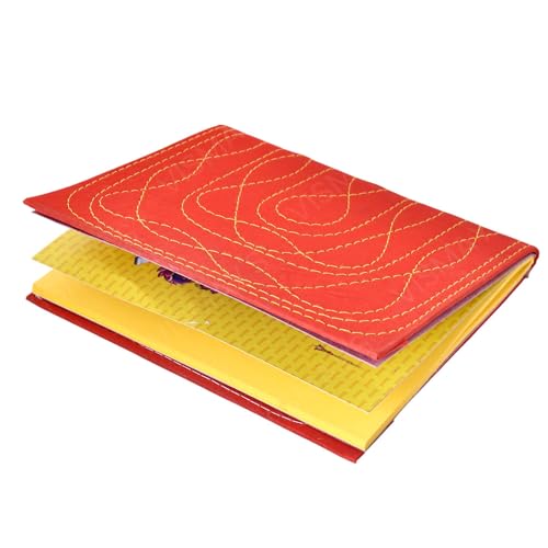 Image of VISMAY'S Red Diary with Yellow Pages 90 GSM Paper Handmade Traditional Bahi Khata Book Manifestation Diary for Dream Wish Goal Quality Notebook for Writing and Success (Vintage Red)