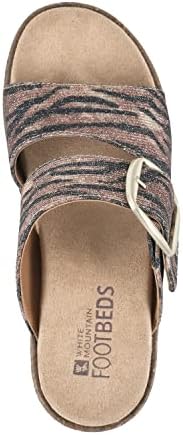 WHITE MOUNTAIN Shoes Copious Women's Platform Sandal, Tan/Glitter/Fab, 8 M | Image 3