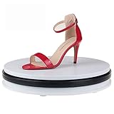 Rotating Display Turntable,Yuanj 3D Photo Display Rotating Turntable 360 Degree Cake Photography Stand Base,110pounds load,Clockwise and anticlockwise-White 