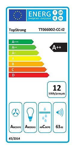 TopStrong Dunstabzugshaube 60cm, abzugshaube Umluft/Abluft, Dunstabzug mit 700 m³/h Luftstrom,Dunstabzug 60cm Edelstahl, 9 Stufen Soft Touch Steuerund, 2W LED-Licht