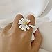 QeenRSZY Bohemian Stackable Rings Set-6pcs Colorful Adjustable Daisy Flower Wrap Rings for Women, Spring Summer Jewelry Gift.