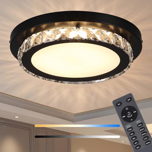 Yuniexuber Dimmable LED Flush Mount Ceiling Light Fixture with Remote
