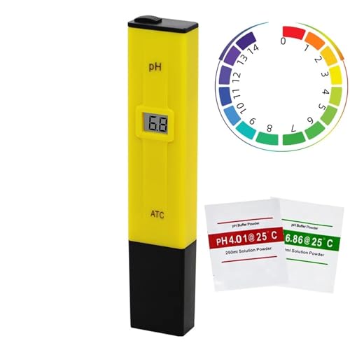 BINGNU Analizador de Calidad del Agua, Medidor de pH for análisis Agua Digital, Instrumentos Prueba 0, a 14, for Acuario, Piscina, Laboratorio