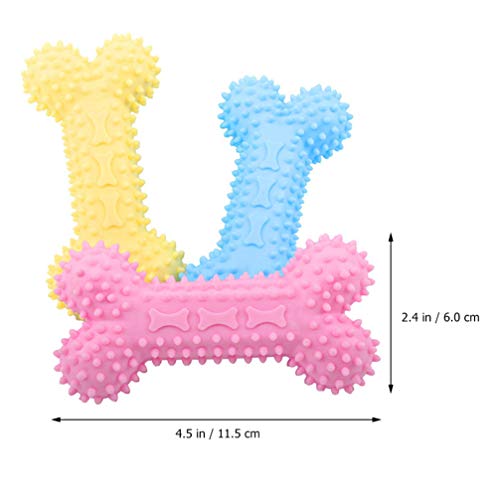 POPETPOP 3Pcs Cão Gato Bola De Brinquedo De Borracha Osso Mastigar Mastigar Dentição Brinquedos Cach