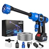 Cordless Pressure Washer Brushless Motor, Cordless Power Washer 6-in-1 Nozzle, 16.4FT High-Elastic Hose, Portable Handheld Cleaner for Car, Home, Patio, Driveway