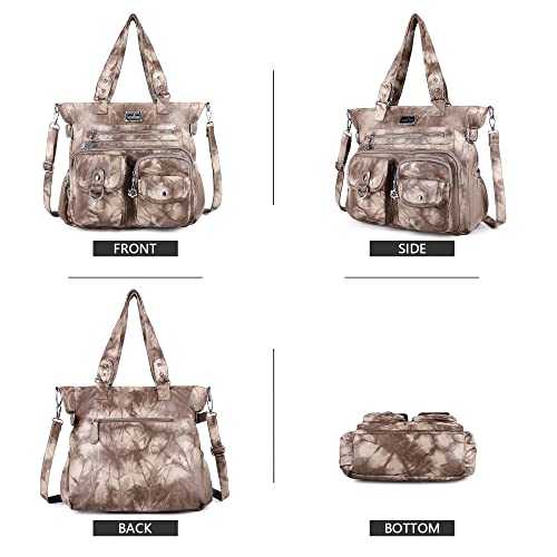 Image of Angelkiss Purses Handbags for Women PU Tote Satchel Bags for Women Pockets Shoulder Bags | PU