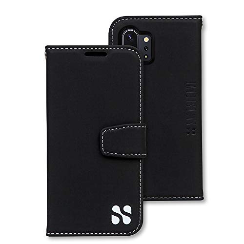 SafeSleeve EMF Protection Anti Radiation Samsung Galaxy Case: Galaxy Note 10 Plus RFID EMF Blocking Wallet Cell Phone Case (Black)