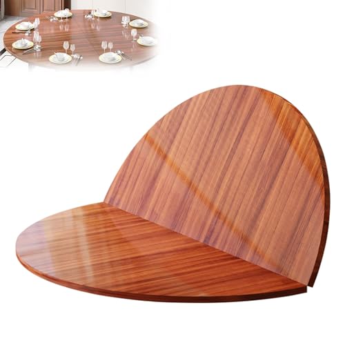 大きな丸型折りたたみテーブルトップ、無垢材 使いやすさ ダイニングルーム、ダイニングルーム 大型宴会テーブル お手入れ簡単 家族の集まりやレストランに最適(Red,1.5m/59in)