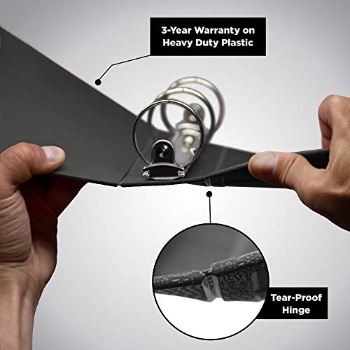 Carstens 3-Inch Heavy Duty 3-Ring Binder - Top Opening, Black #TOP3