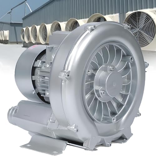 WTRYRN Soplador de turbina de Gran caudal, extractores industriales, de bajo Ruido y Alta presión, para estanques hidropónicos y aireadores de fosas sépticas. 370W