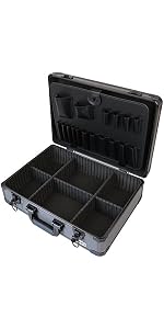 Valise Aluminium HMF 14802-02 – Boîte De Transport 41x33x36 Cm, Rembourrée, Cloisons Amovibles, Serrures