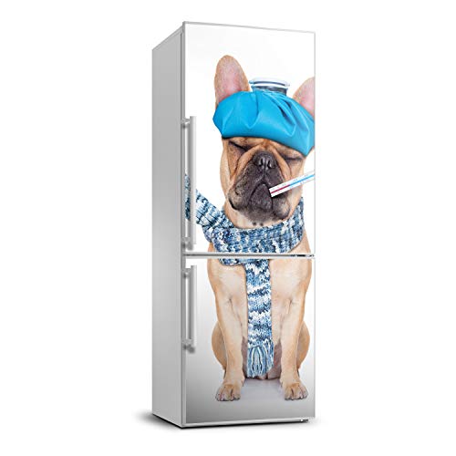 Pegatina autoadhesiva de nevera con diseño de perro enfermo lavable y resistente 60x180 2