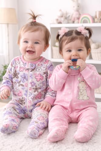 Image of TuddyBuddy Baby Girl's Cotton Printed Full Sleeves Sleepsuit /Footed Rompers for Baby Girl