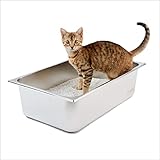 ✅ 𝗠𝗔𝗧𝗘𝗥𝗜𝗔𝗟𝗘𝗦 𝗥𝗢𝗕𝗨𝗦𝗧𝗢𝗦 - La caja de arena para gatos de acero inoxidable es resistente y duradera. No necesitará reemplazar la caja de arena para gatos, a diferencia de las cajas de arena hechas de plástico. El olor también queda amortiguado por el material resistente, ofreciendo una alternativa más agradable que otras cajas de arena. Con la caja de arena también puede utilizar todo tipo de arenero para gatos.