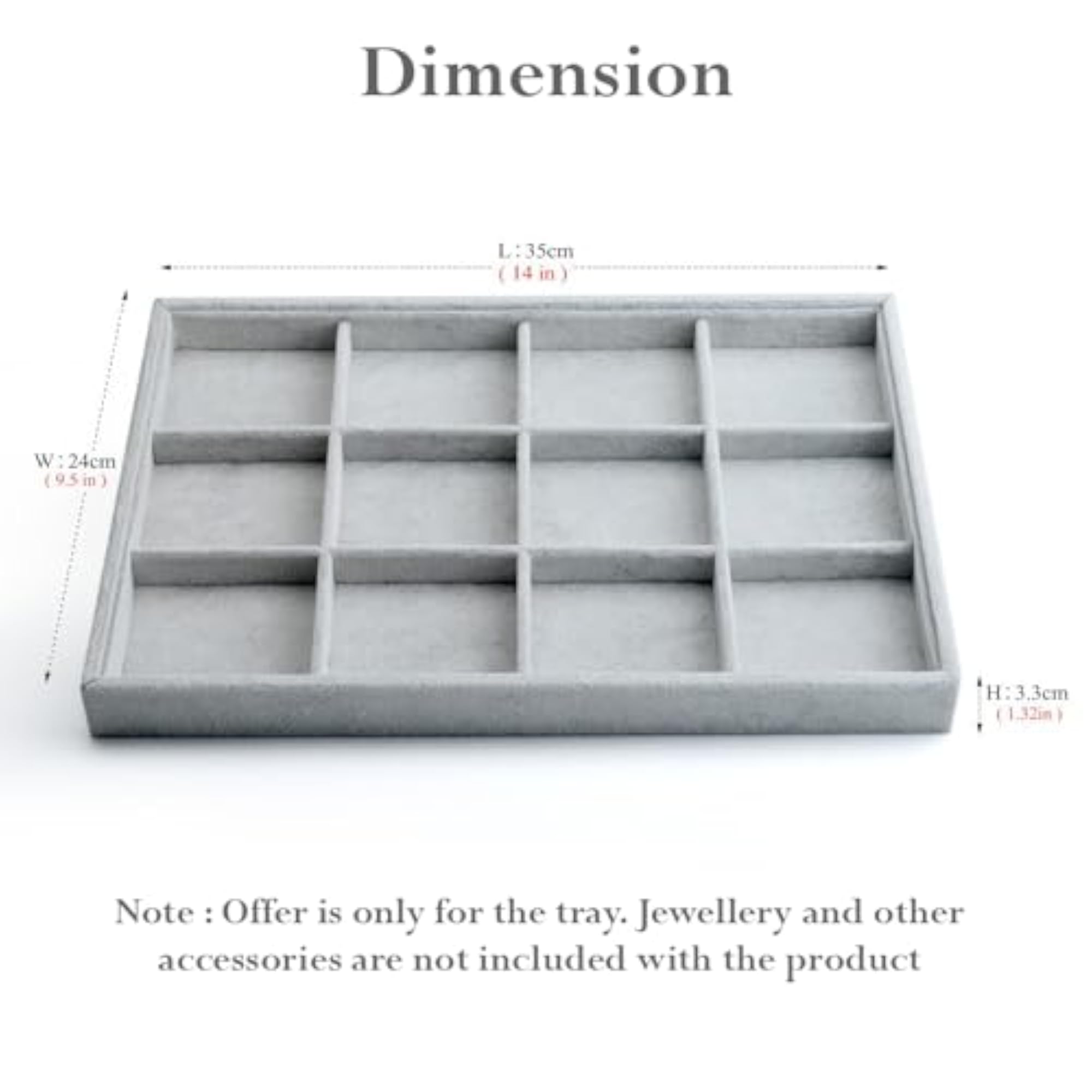 Velvet Stackable Jewellery Display Trays, 12 Grids