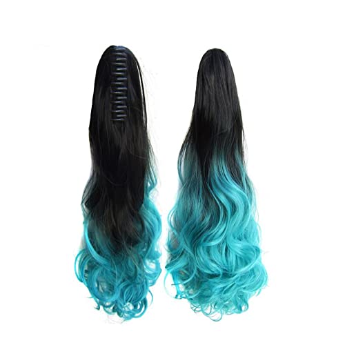 Pinzas de pinza con extensiones de pelo, 21 pulgadas, extensiones de cabello rizado, ondulado, coleta larga, para mujer, accesorios de peinado para fiestas diarias, multicolor, YOEMAYUNER (1 pieza