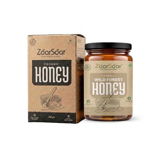 ZoarSoar Raw & Unfiltered Honey 250g | Pure Natural Honey Sourced from Local Beekeepers | No Added Sugar or Preservatives | Golden, Aromatic Organic Forest Honey | Ideal for Warm Water, Tea & Desserts