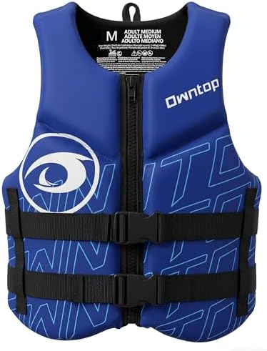 Owntop Schwimmweste für Erwachsene | Leichte Neopren-Schwimmhilfe | Faltbare Auftriebsweste mit Doppelschnallen für SUP, Kajak, Paddeln, Angeln