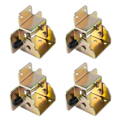 4 Piezas Bisagras Plegables 90 Grados con Bloqueo Automático, Bisagra Abatible, Soporte Plegable para Mesas, Sillas y Bancos de Trabajo, Incluye Tornillos, Acero Galvanizado