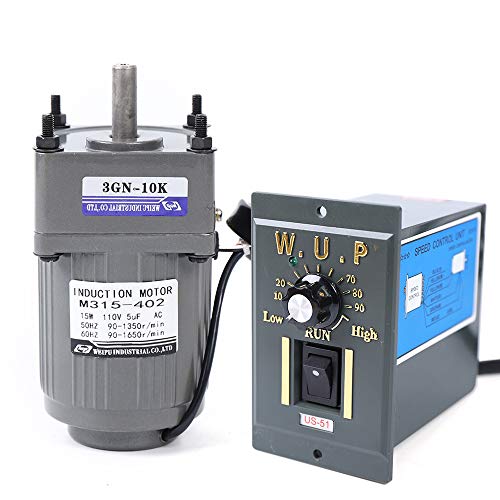 15W 5K AC110V 270RPM Adjustable Variable Gear Reducer Motor with Speed Controller for Industry