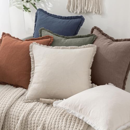 Image of MIULEE Linen Decorative Fall Lumbar Throw Pillow Covers Malt Ball 12x20