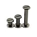 60 Sets Black Chicago Screws Assorted Kit 1/4 1/2 1 Inches Screw Posts Metal Accessories Nail Rivet Chicago Button for DIY Leather Decoration Bookbinding Round Flat Head Stud Screw M5x6/12/25mm