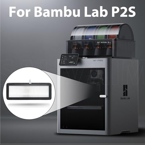 Sahvaim 2 Pack HEPA 13 Activated Carbon Air Filter for Bambu Lab P2S 3D Printer - Replacement Filter for VOCs, PM2.5, Ultrafine Particles & Odors