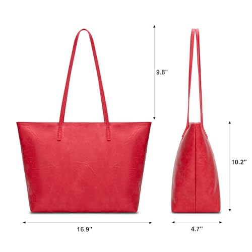 Image of Montana West Medium Tote Bags for Women Shoulder Handbag with Zipper Lightweight Everyday Purse for Work, Travel, or Shopping