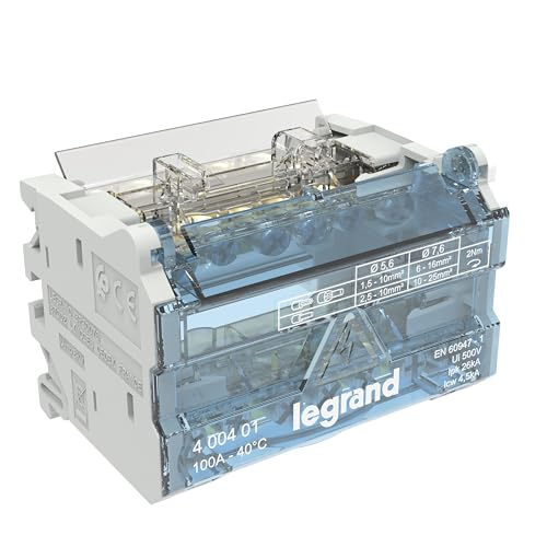 Legrand 400401 Distributeur bipolaire 100 A 6 sorties Blanc