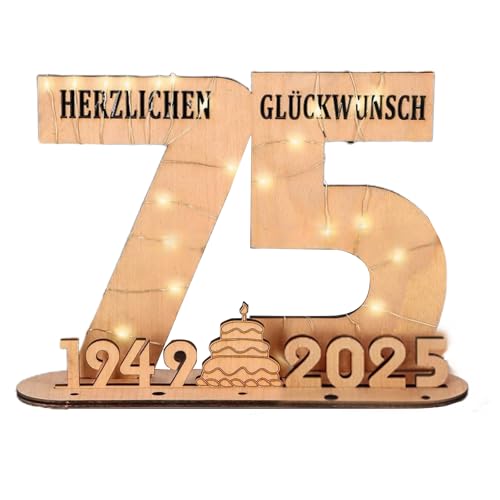 エレガントな木製数字置物 LED ライトストリングスタンド付き 誕生日や結婚式用 ウッドサイン ゲストブック アート 木製オーナメント
