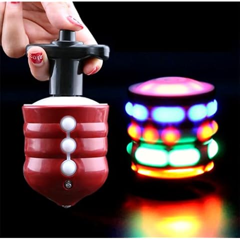 Beniky Magic Music Spinning Top Toys Gyroscope with Colorful Flash Light-emitting Red Laser Line for Boys Children Kids Girls 2PCS Cover
