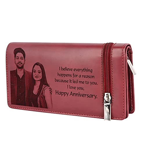 Image of Leather Women wallet (Cherry Red)